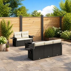 Garden Sofa Set 6 Piece Outdoor Furniture Patio Sectional with Cushions Storage