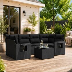 Concise 7 Piece Outdoor Sofa Set with Storage