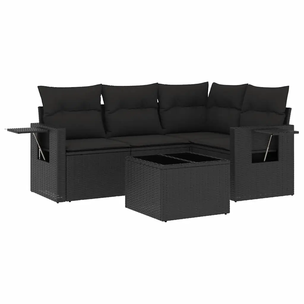 Garden Sofa Set 5 Piece Outdoor Furniture Patio Sectional with Storage Cushions