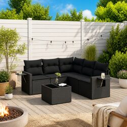 Compact 6 Piece Garden Sofa Set with Storage Solutions
