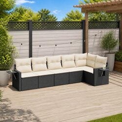 Confident Choice: 6 Piece Black Garden Sofa Set