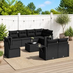 9 Piece Garden Sofa Set: Compact and Stylish