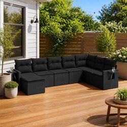 8 Piece Outdoor Sofa Set with Cushions
