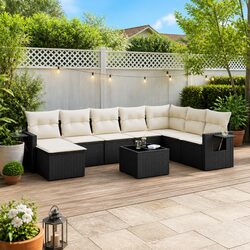 Compact and Stylish 9 Piece Outdoor Sofa Set