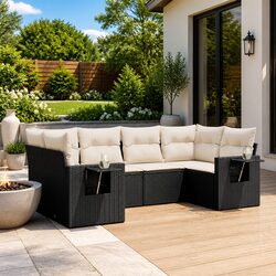 Garden Sofa Set 6 Piece Outdoor Furniture Patio Lounge with Cushions Storage
