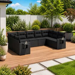 9 Piece Garden Sofa Set for Outdoor Use