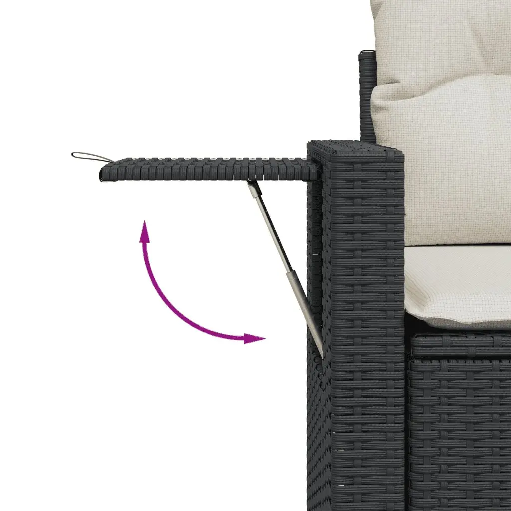 Garden Sofa Set 9 Piece Outdoor Furniture Black Poly Rattan Modular Patio Lounge