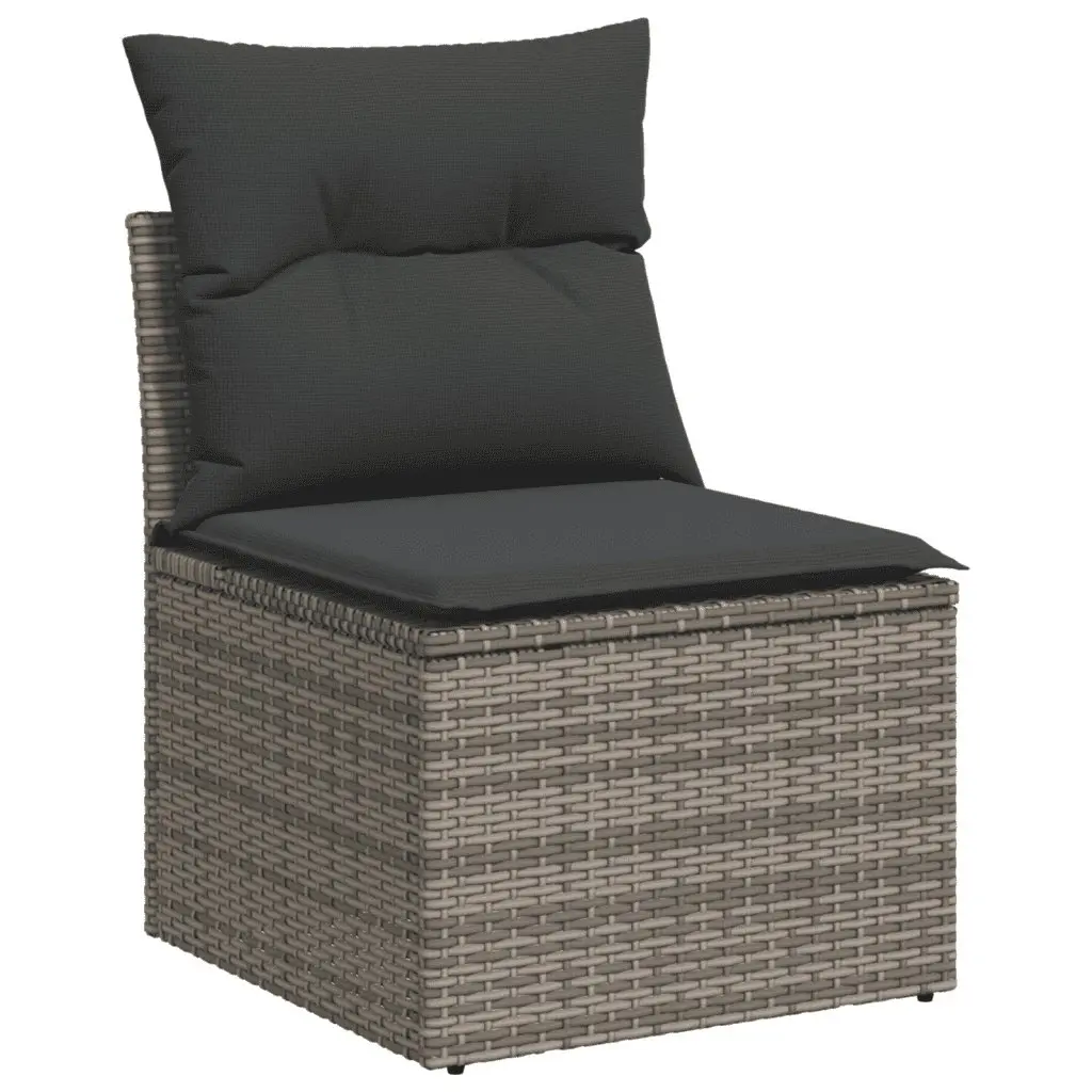 Garden Sofa Set 5 Piece Outdoor Furniture Grey Poly Rattan Patio Lounge with