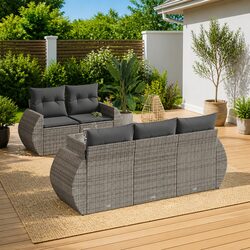 Concise Overview of the 6 Piece Outdoor Sofa Set in Grey
