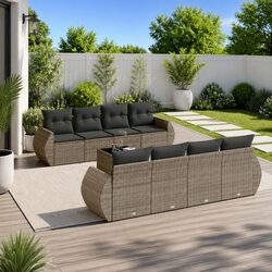 9-Piece Grey Outdoor Sofa Set