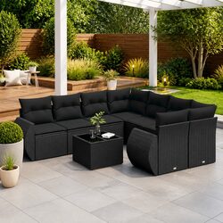 Compact and Stylish 9-Piece Garden Sofa Set