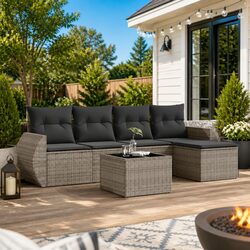 Compact and Stylish 6-Piece Outdoor Sofa Set