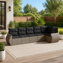 6-Piece Garden Sofa Set in Grey - Perfect for Relaxing