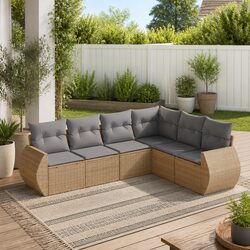 Compact 6-Piece Garden Sofa Set for Comfortable Outdoor Seating