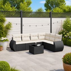 Concise 7-Piece Outdoor Sofa Set with Easy Storage