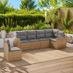 6 Piece Garden Sofa Set for Outdoors