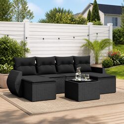 Concise Outdoor Sofa Set: 7 Pieces with Storage