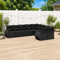 Concise 9 Piece Garden Sofa Set for Outdoor Enjoyment