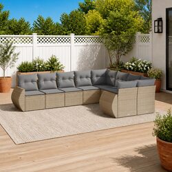 Simple 9 Piece Garden Sofa Set with Cushions