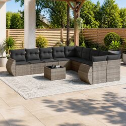 Concise 10 Piece Garden Sofa Set for Outdoor Areas