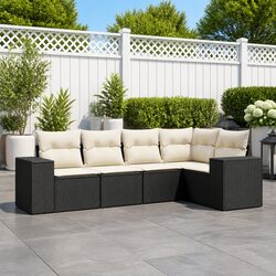 5-Piece Outdoor Sofa Set in Stylish Black
