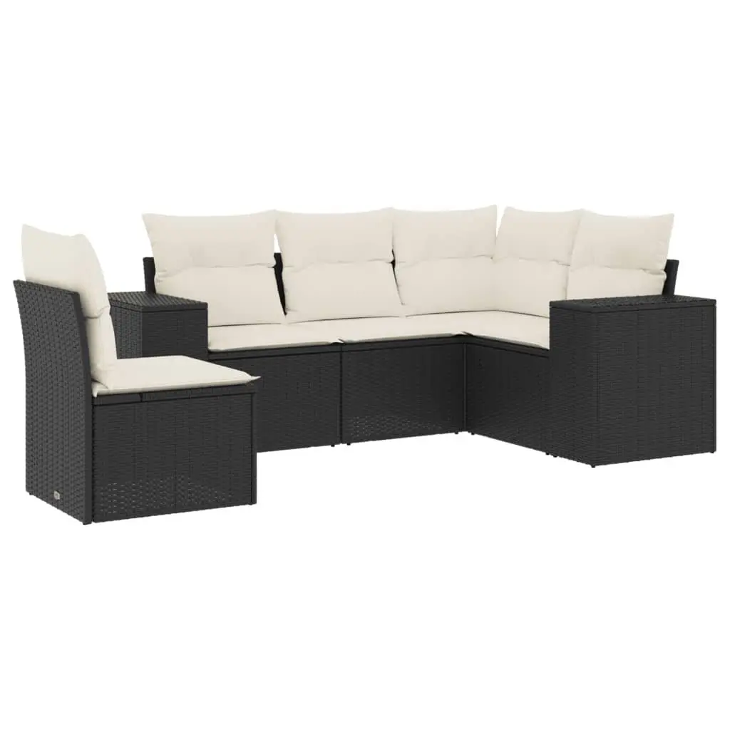 Garden Sofa Set 5 Piece Outdoor Furniture Patio Rattan Seating with Cushions