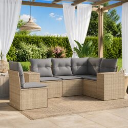 5 Piece Garden Sofa Set in Beige – Modular Design