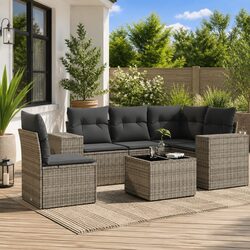 6 Piece Outdoor Sofa Set with Storage