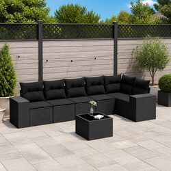 Compact 7 Piece Garden Sofa Set with Efficient Design