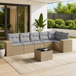 Compact 7-Piece Garden Sofa Set - Easy Outdoor Use