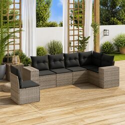 Concise 6-Piece Outdoor Sofa Set in Grey