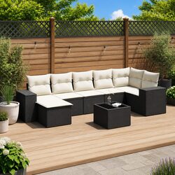 Compact 8 Piece Outdoor Sofa Set with Cushions