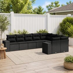 Concise 9-Piece Garden Sofa Set for Outdoor Comfort
