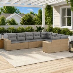 9-Piece Garden Sofa Set in Beige
