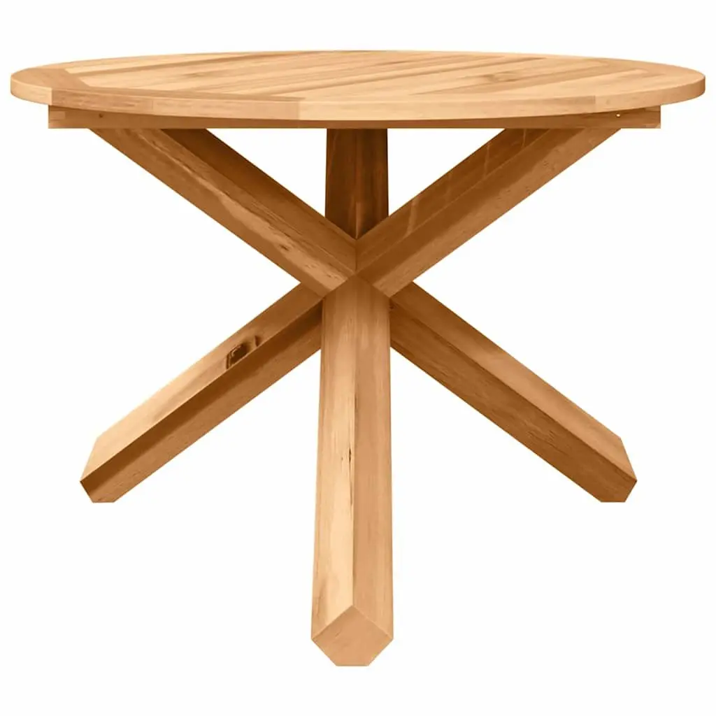 Outdoor Dining Set Brown 5 Pieces Round Table Water-Resistant Wood Construction