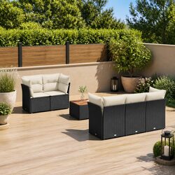 Compact 6 Piece Outdoor Sofa Set with Cushions