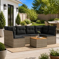 7 Piece Garden Sofa Set with Comfortable Cushions