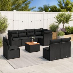 Garden Sofa Set 9 Piece Outdoor Furniture Patio Seating with Storage Cushions