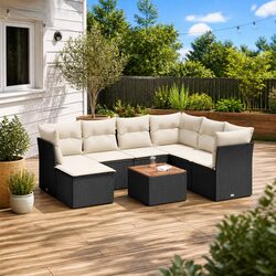 Compact and Stylish 8 Piece Outdoor Sofa Set