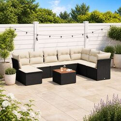 Compact 9 Piece Garden Sofa Set for Outdoor Enjoyment