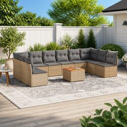 Compact 11-Piece Garden Sofa Set with Smart Design