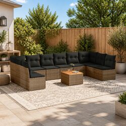Chic 11-Piece Garden Sofa Set with Removable Cushions