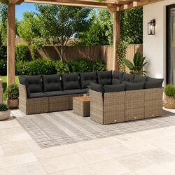 Sleek Grey 11-Piece Outdoor Sofa Set for Your Patio