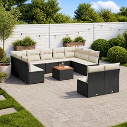 12 Piece Garden Sofa Set: Black, Modern, and Functional