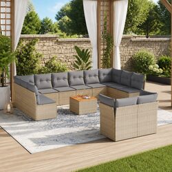 Concise 13 Piece Garden Sofa Set with Cushions