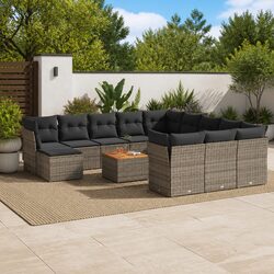 Concise 13 Piece Garden Sofa Set in Grey