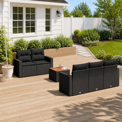 Compact and Durable 6 Piece Garden Sofa Set