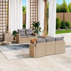 6-Piece Garden Sofa Set in Beige