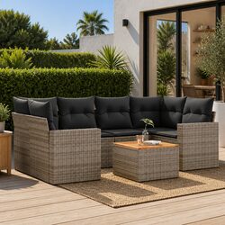 7 Piece Garden Sofa Set: A Compact Outdoor Solution