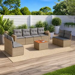 Concise 9-Piece Garden Sofa Set: Durable and Stylish